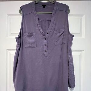 Torrid Women’s Sleeveless Blouse, EUC - dusky purple - 3
